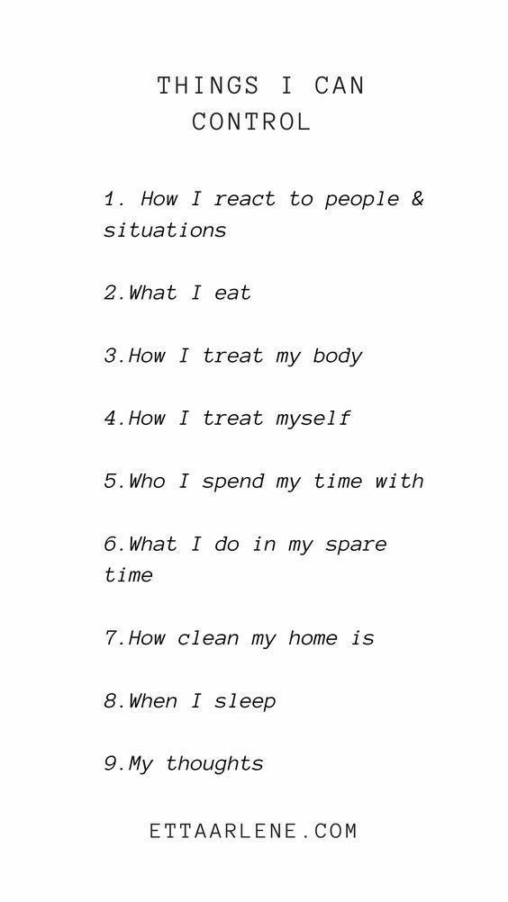 Things I Can Control