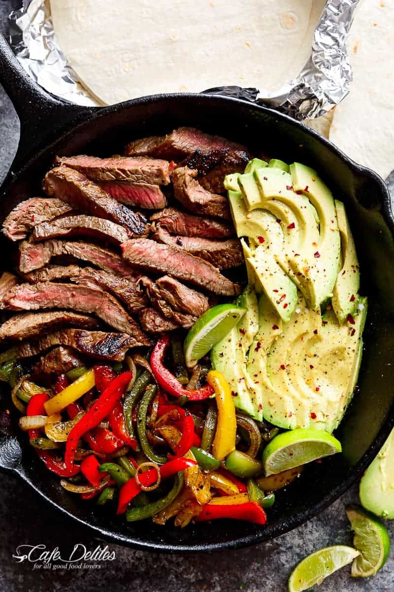 Chili Lime Steak Fajitas - Cafe Delites