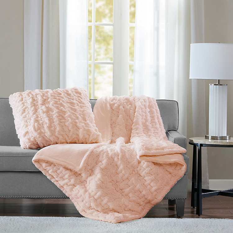 Faux Fur Mini Ruched Throws