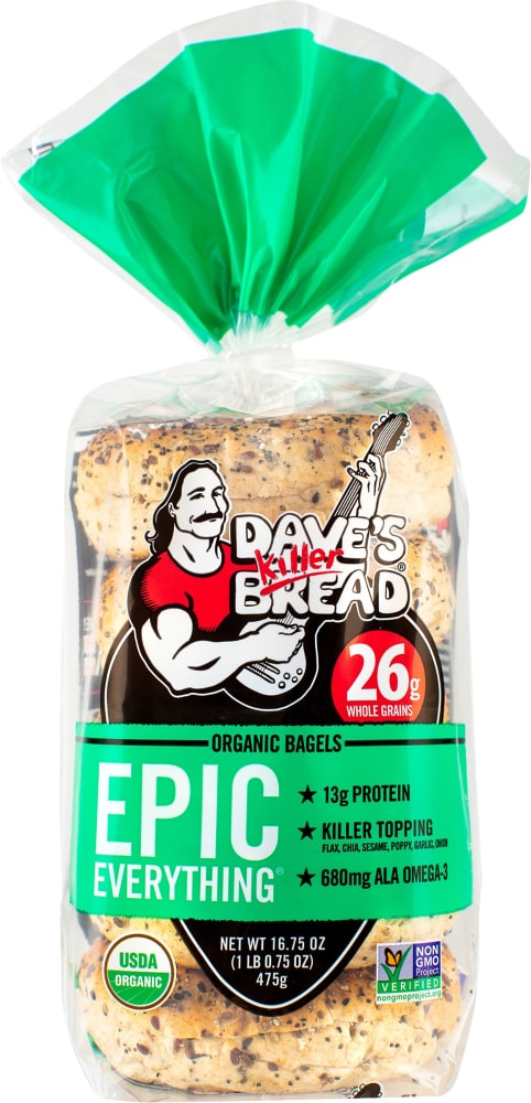 Epic Everything Bagels — Dave's Killer Bread | Organic, Non-GMO Project Verified Whole Grain Bread