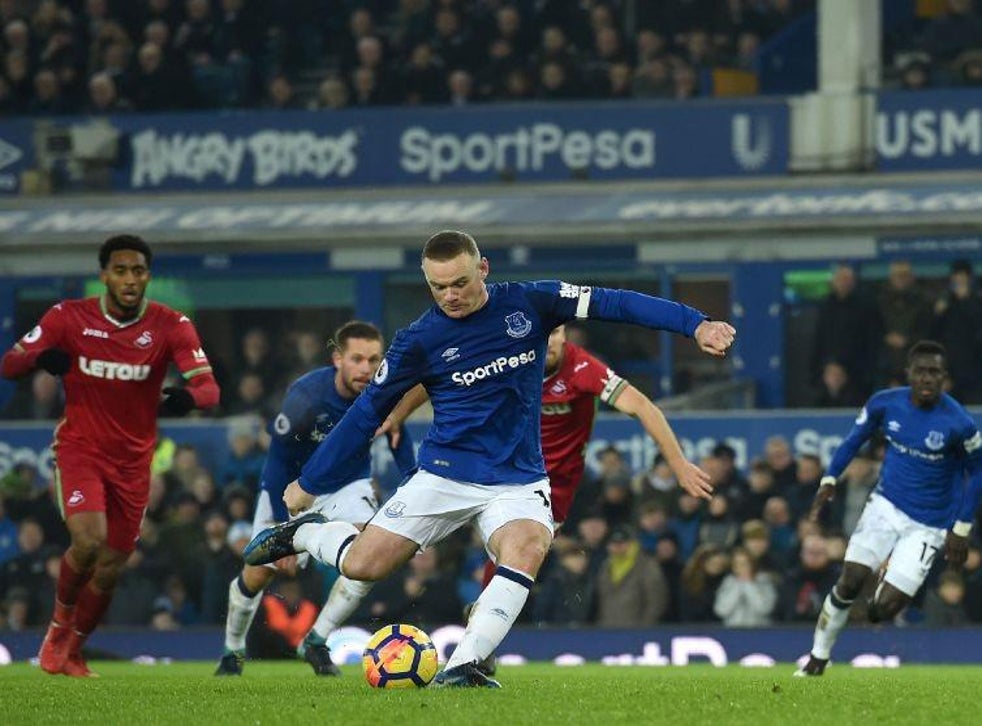 Everton's Wayne Rooney scores stunning goal from midfield