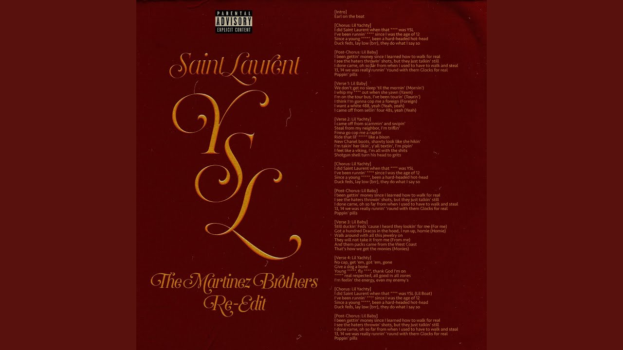 SaintLaurentYSL - The Martinez Brothers Re-Edit