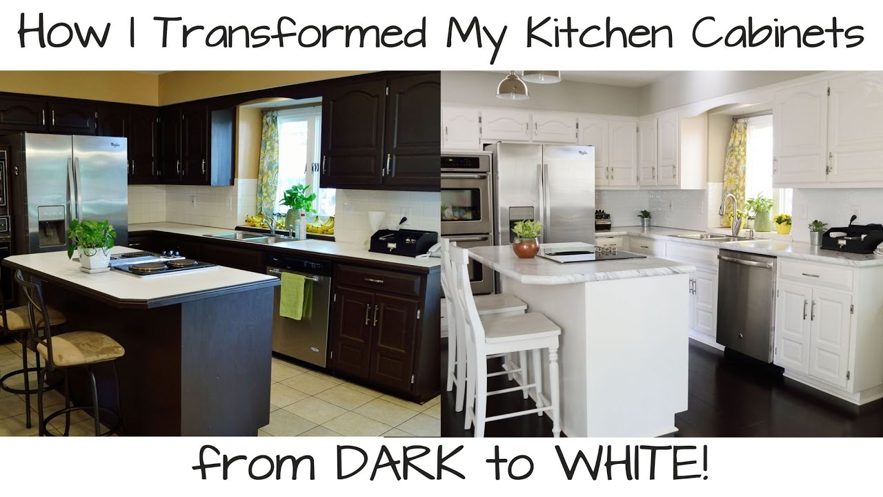 How to Paint Kitchen Cabinets from Dark to White