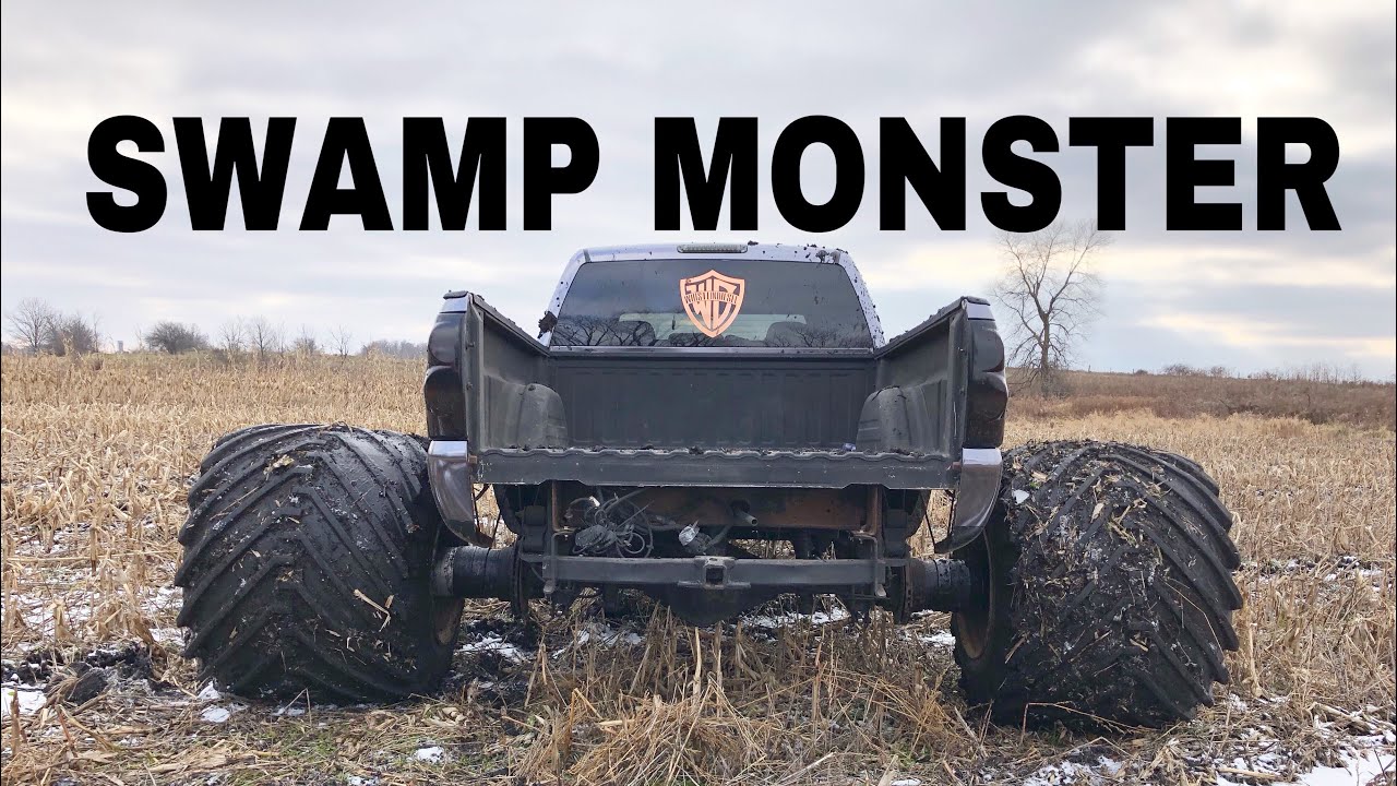 EXTREME mudding with 3ft WIDE wheels and 15” spacers on a LEVELED DURAMAX