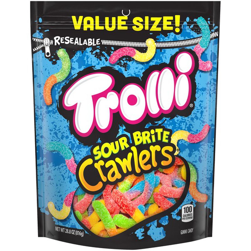 Trolli Sour Brite Crawlers Gummy Worms 28.8 Ounce