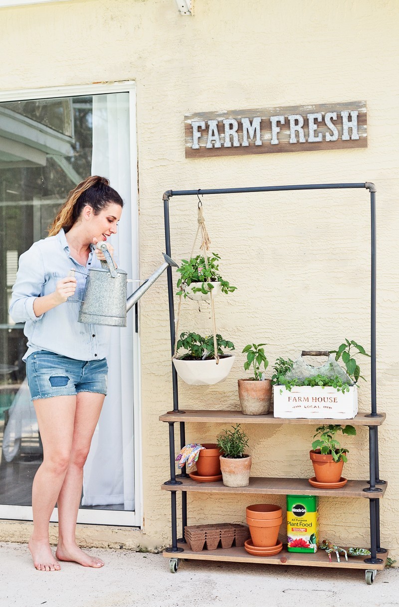 Make Your Own DIY Rolling Garden and Plant Shelf