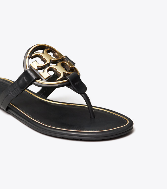 Tory Burch Miller Metal-logo Sandal, Leather