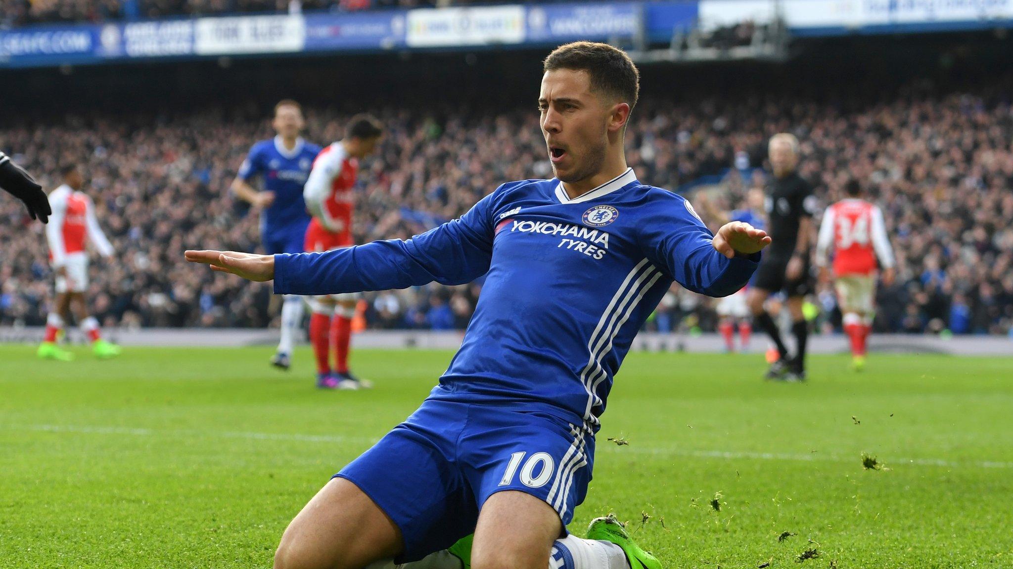 EDEN HAZARD Goal - Chelsea vs Arsenal 2-0 EPL 04-02-2017