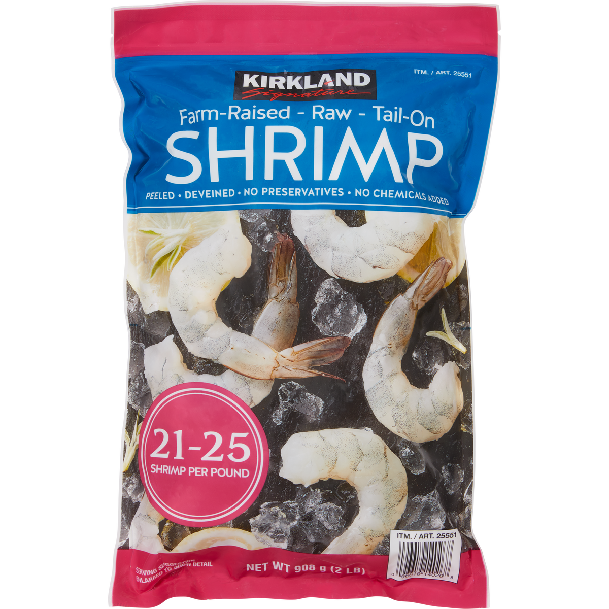 Kirkland Signature 21/25 Tail-On Shrimp, 2 lbs