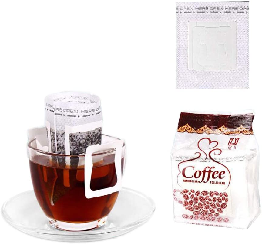 Amazon.com: 50Pcs Portable Coffee Filter Paper Bag Hanging Ear Drip Coffee Bag Single Serve Disposable Drip Coffee Filter Bag Perfect for Travel, Camping, Home, Office: Kitchen & Dining