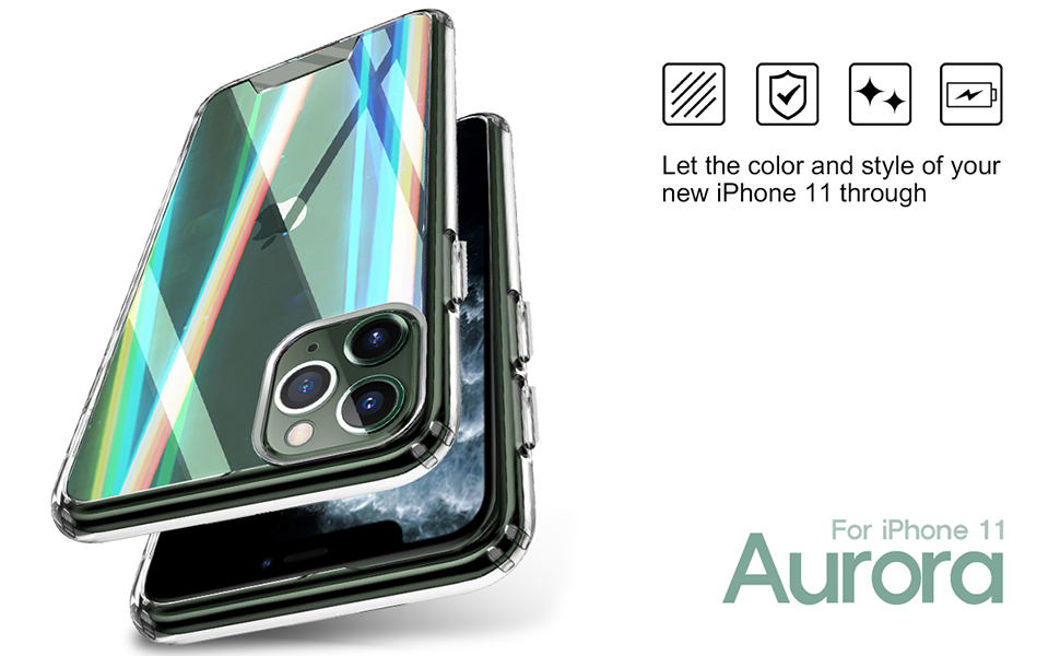 Amazon.com: VVUPIC Compatible with Galaxy S21 Case Aurora Clear Bumper Hybrid TPU Rugged Protection only S21