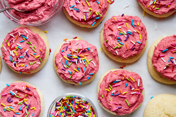 Soft Sugar Cookies With Raspberry Frosting Recipe