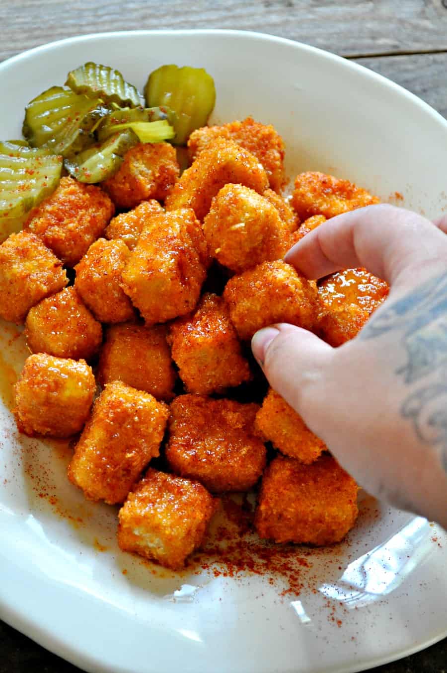 Vegan Nashville Hot Tofu Nuggets - Rabbit and Wolves