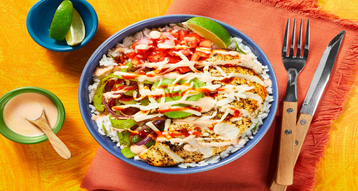 Chicken & Guac Burrito Bowls Recipe | HelloFresh