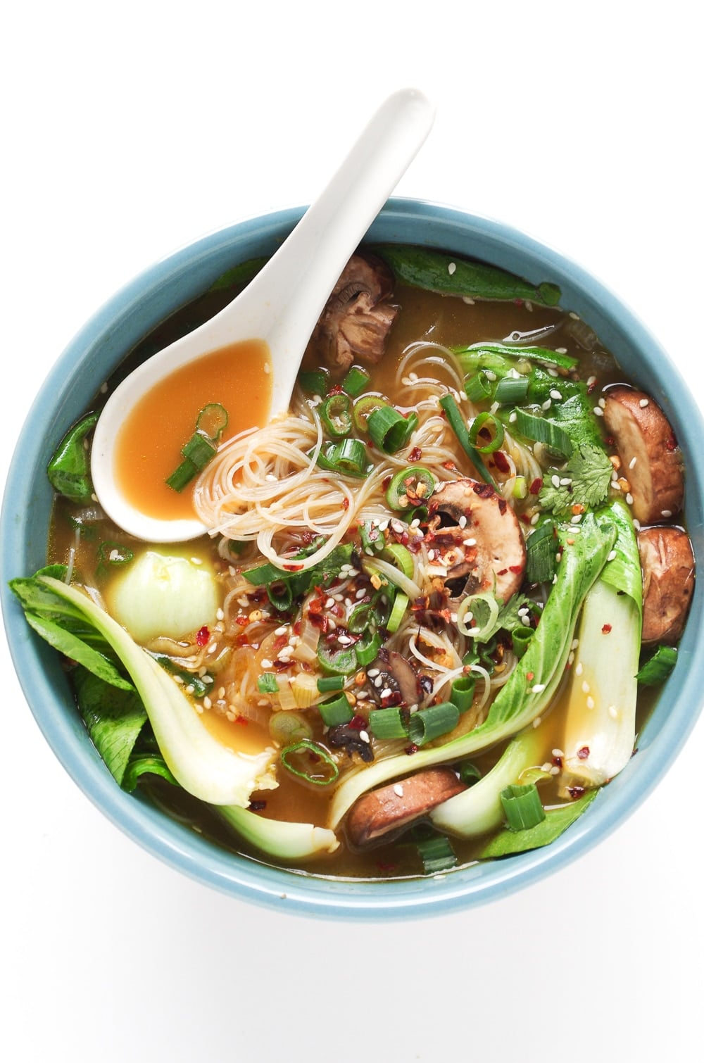 Ginger Garlic Noodle Soup with Bok Choy 