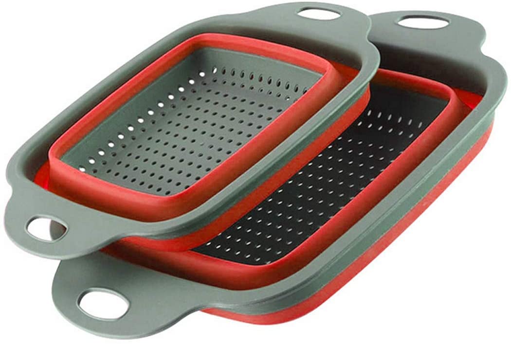 Amazon.com: Glotoch Kitchen Collapsible Colander, Over The Sink Strainer With Steady Base For Standing, 6-quart Capacity, Dishwasher-Safe，BPA Free (Green&Grey): Kitchen & Dining