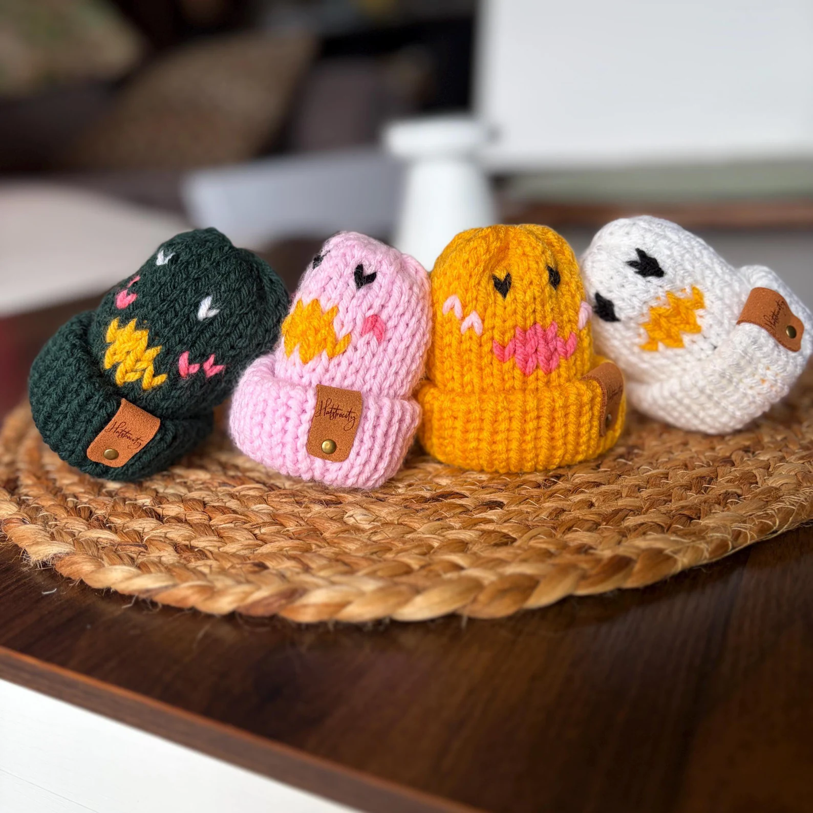 Handmade Knitted Duck Beanie Miniature