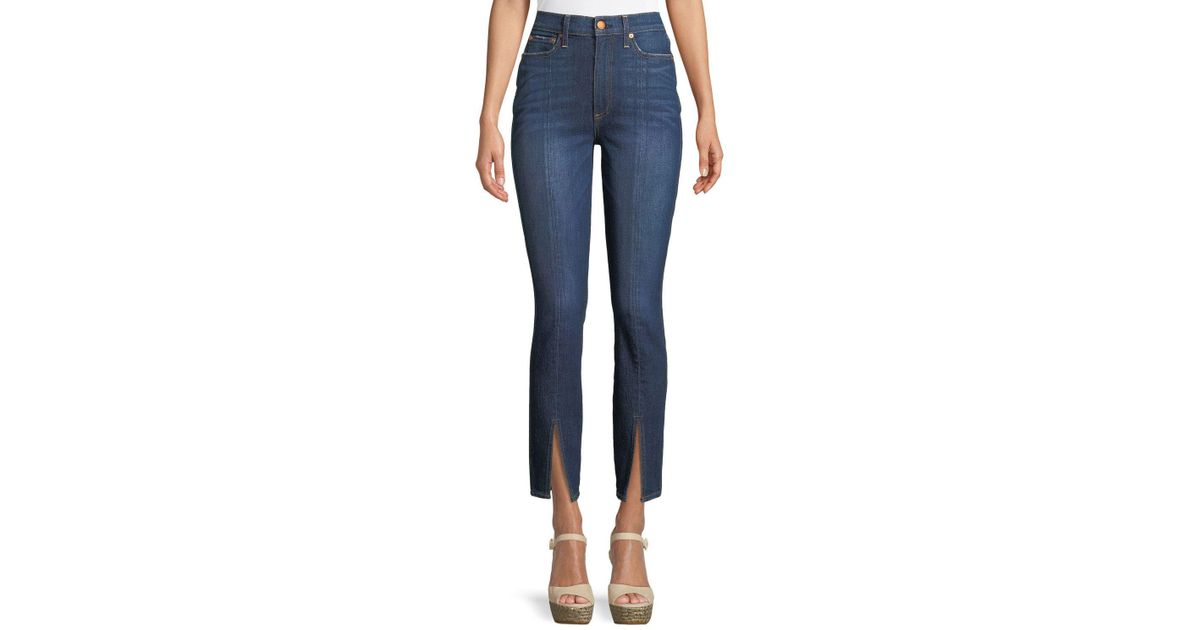 ALICE + OLIVIA JEANS Good High-Rise Front-Split Skinny Jeans