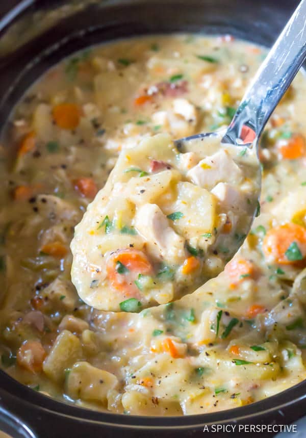 Healthy Slow Cooker Chicken Potato Soup - A Spicy Perspective