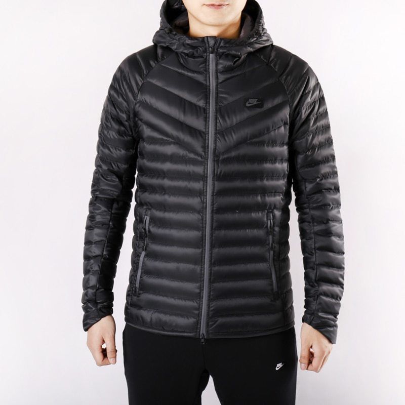 Nike Men's Down Filled Jacket Hood Guild - Black