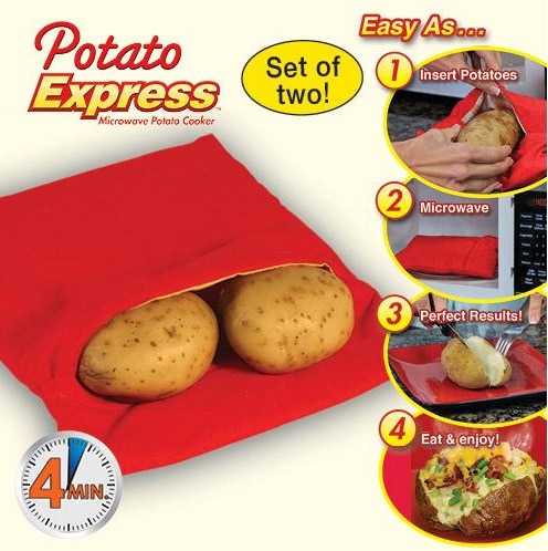 Amazon.com: Potato Express Microwave Potato Cooker, Perfect Potatoes in Just 4 Minutes! - As Seen On TV: Home Decor Products: Kitchen & Dining