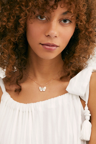 Mother Of Pearl Monarch Necklace