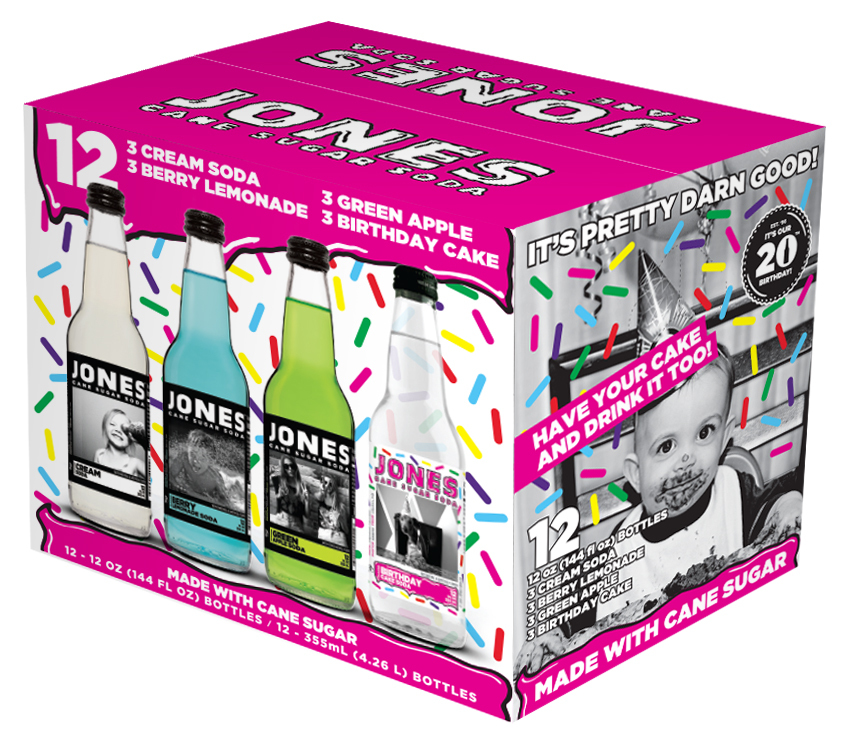 12-pack JONES Berry Lemonade Cane Sugar Soda